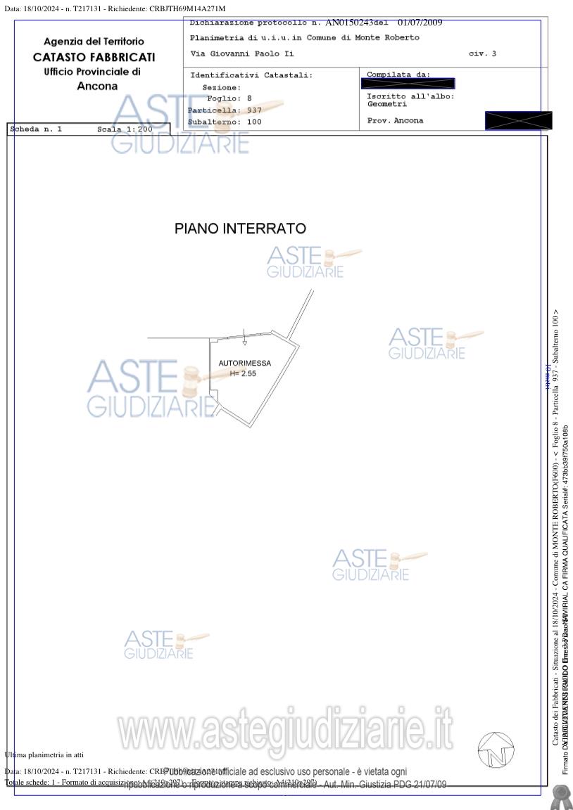 Planimetria del bene