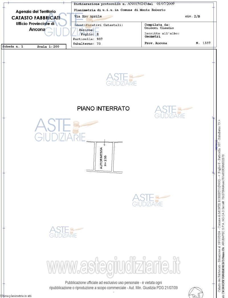 Planimetria del bene