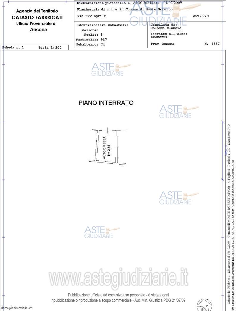 Planimetria del bene
