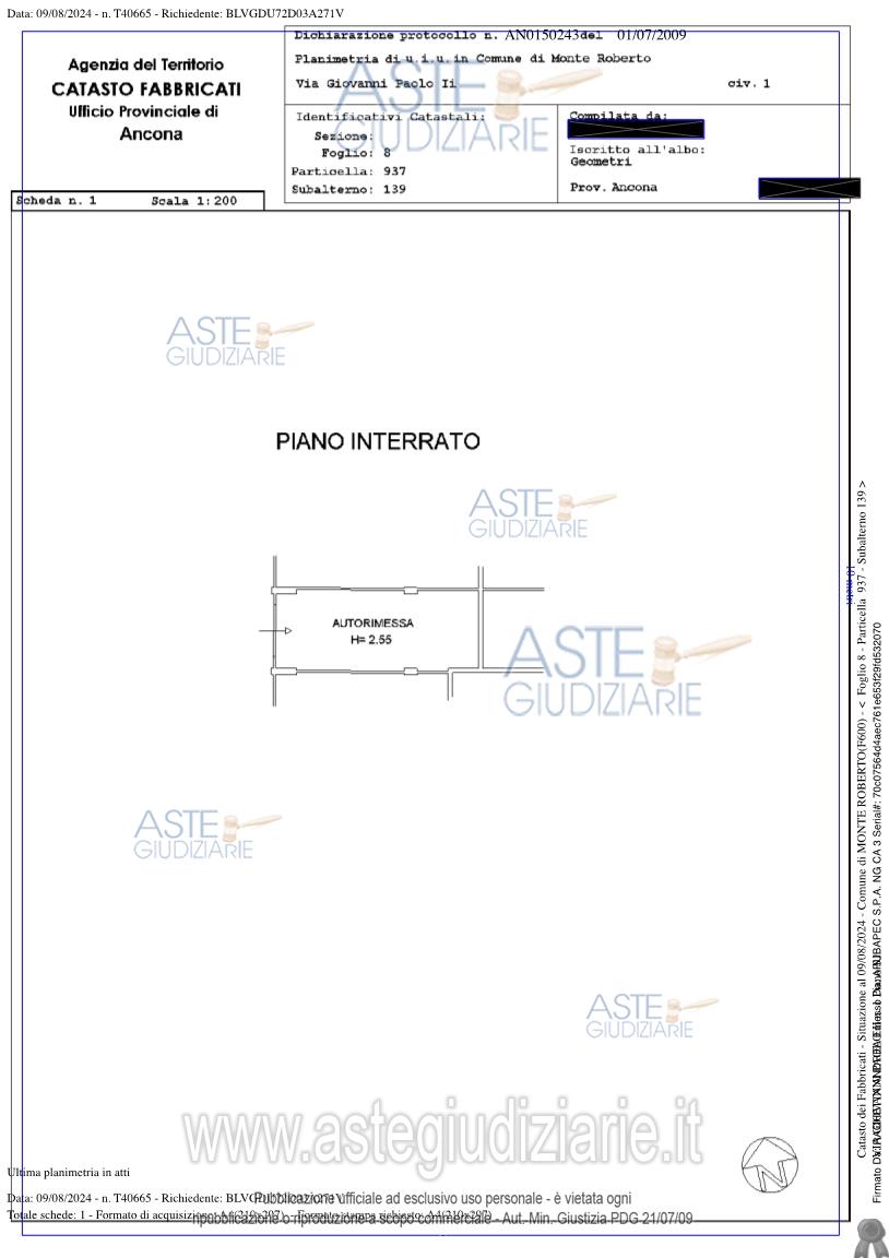 Planimetria del bene