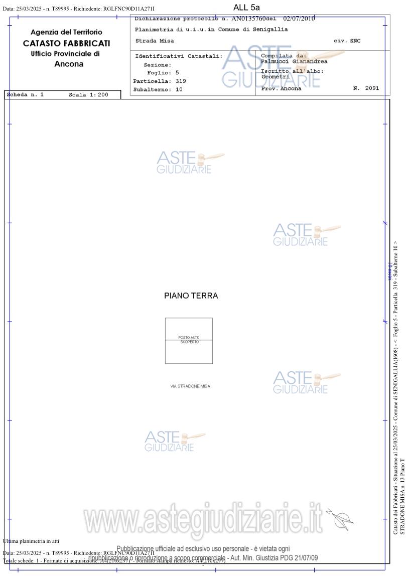Planimetria del bene