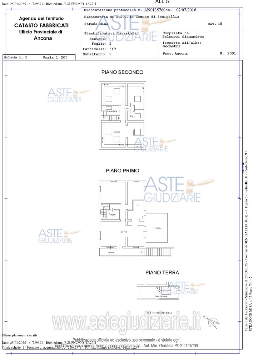 Planimetria del bene