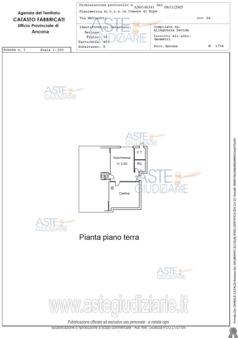 Planimetria del bene