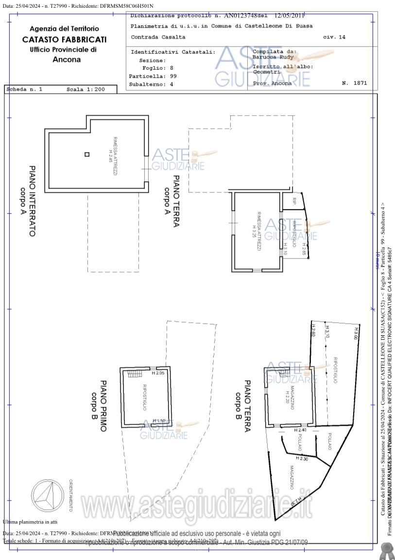 Planimetria del bene