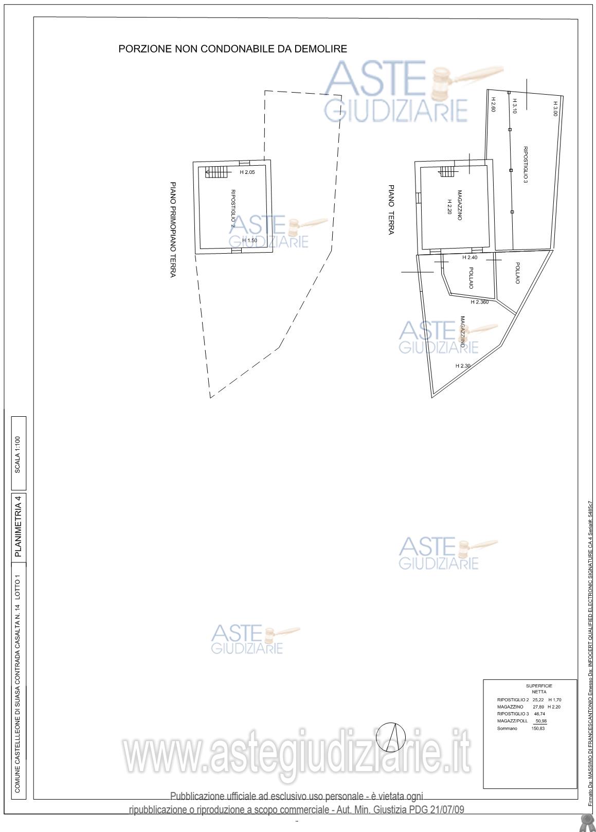 Planimetria del bene