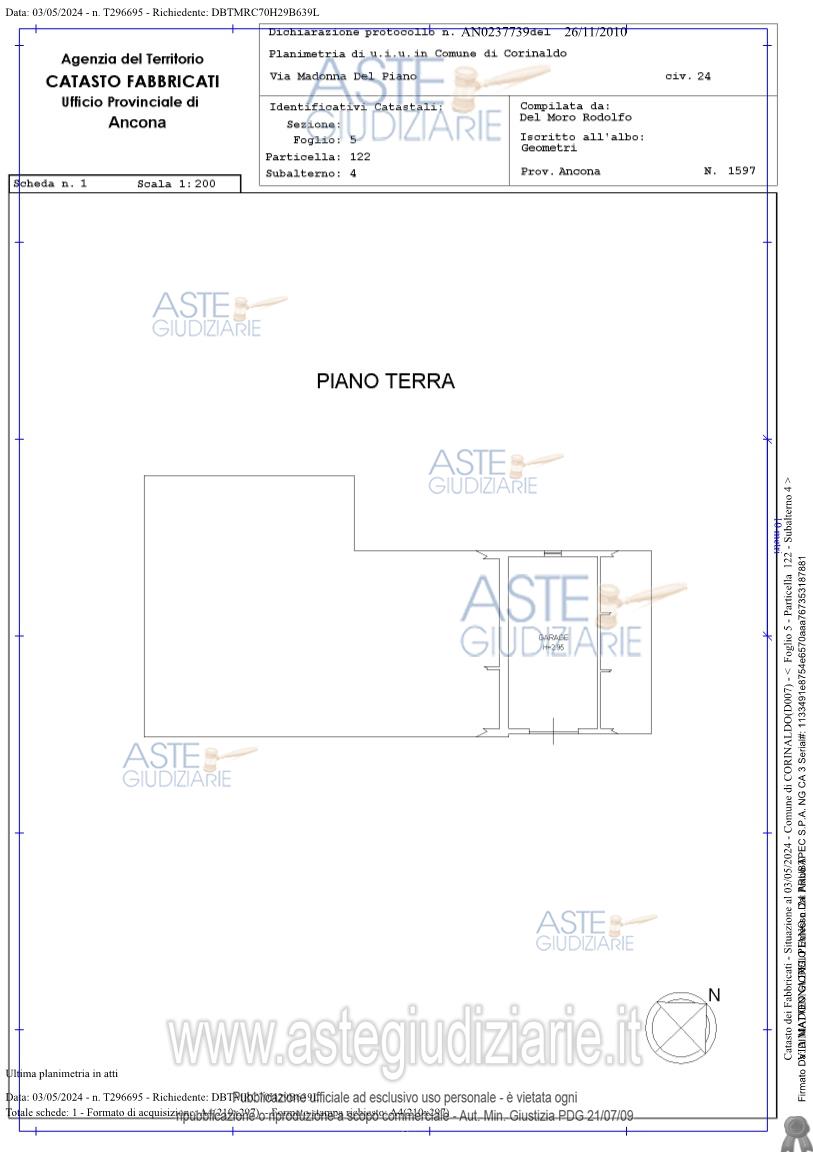Planimetria del bene