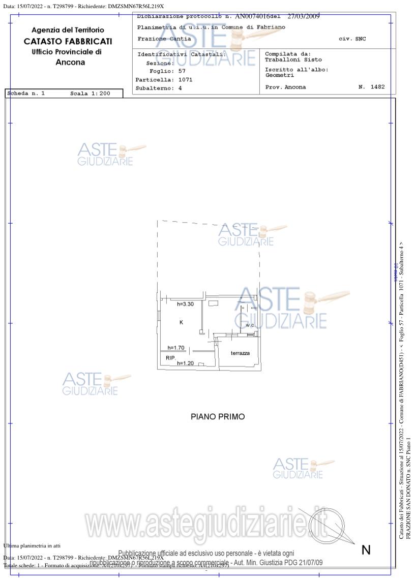 Planimetria del bene