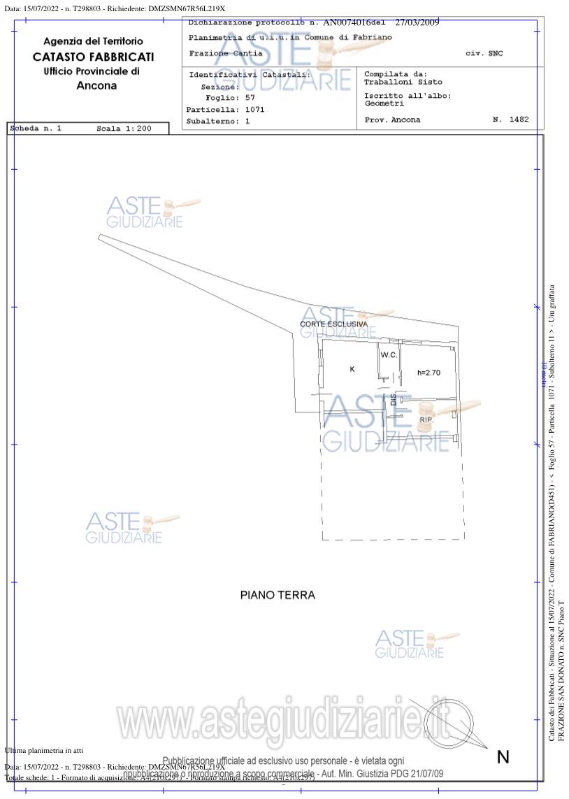 Planimetria del bene