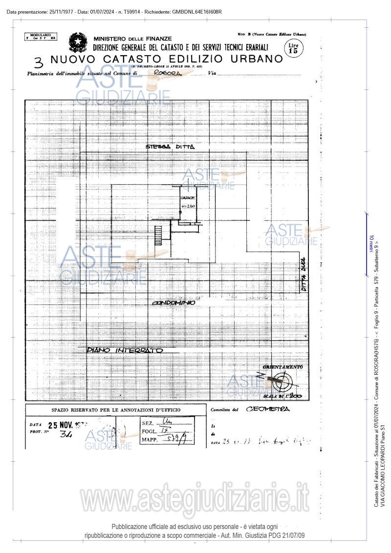 Planimetria del bene