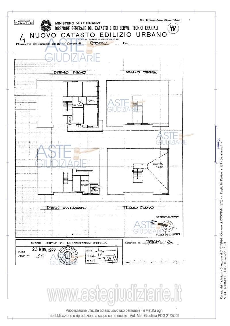 Planimetria del bene