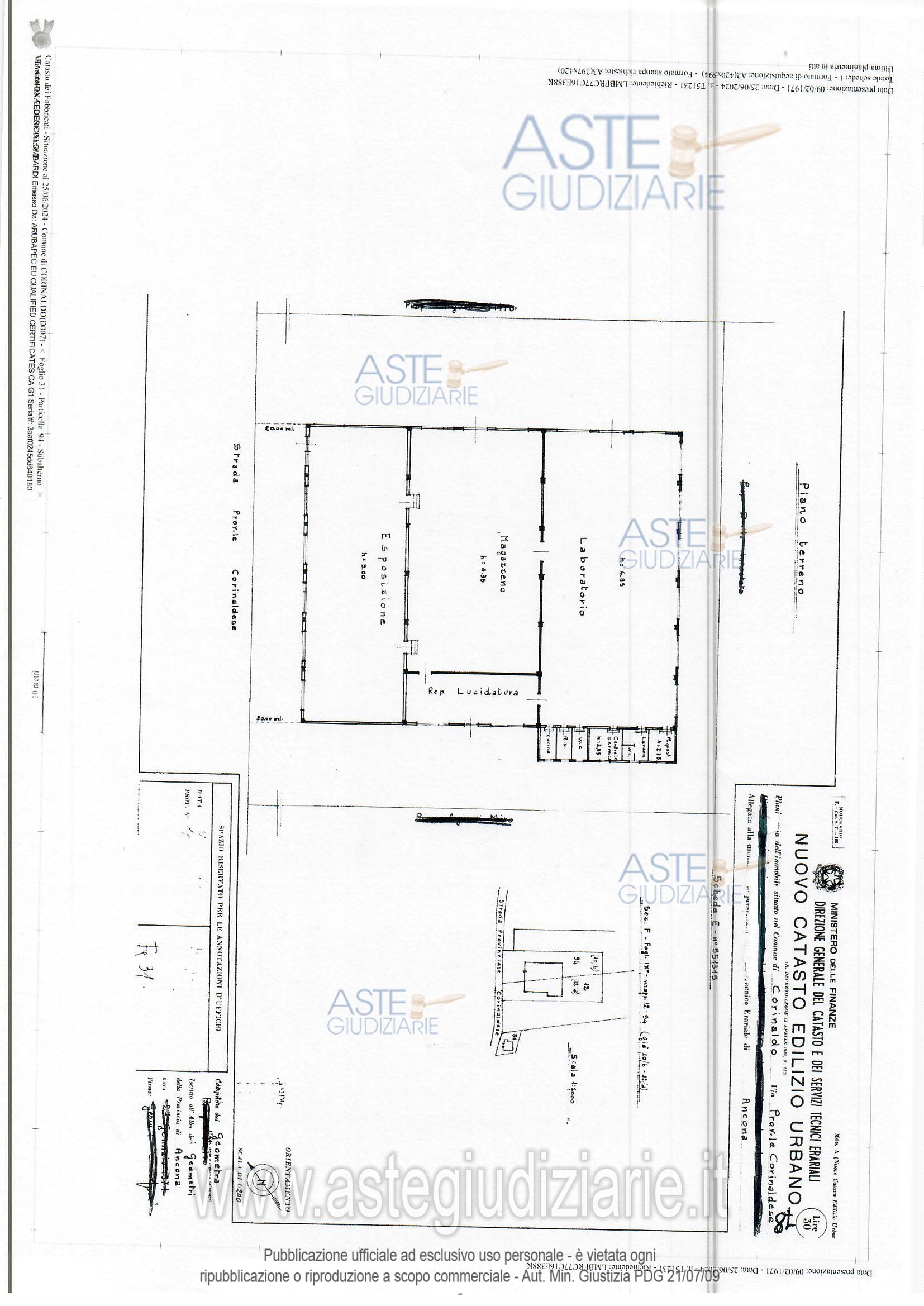 Planimetria del bene