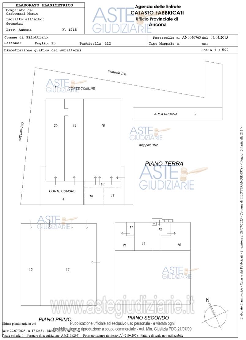 Planimetria del bene