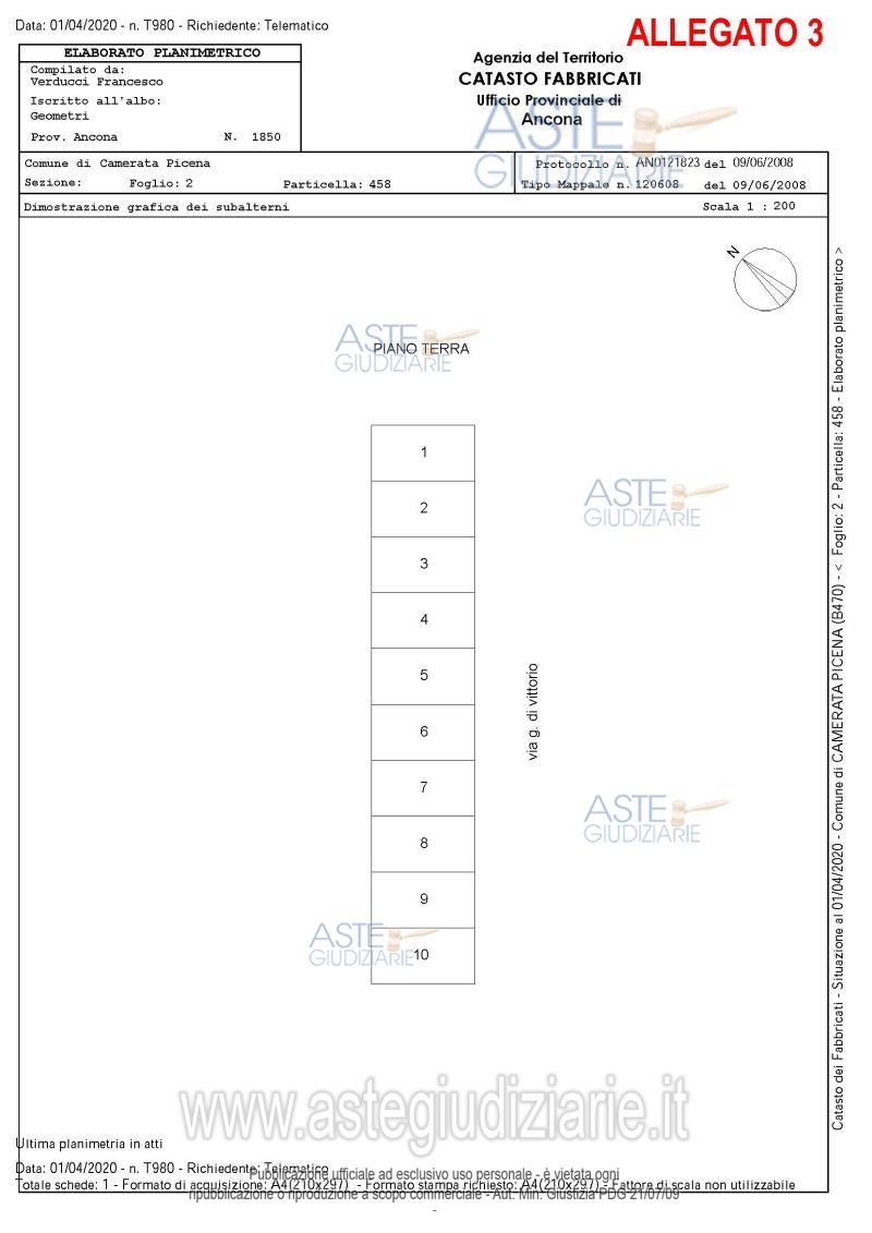 Planimetria del bene