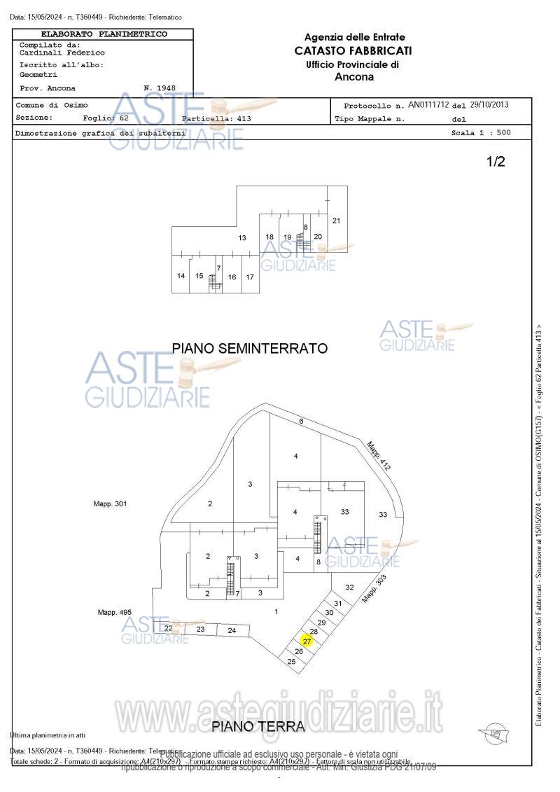 Planimetria del bene