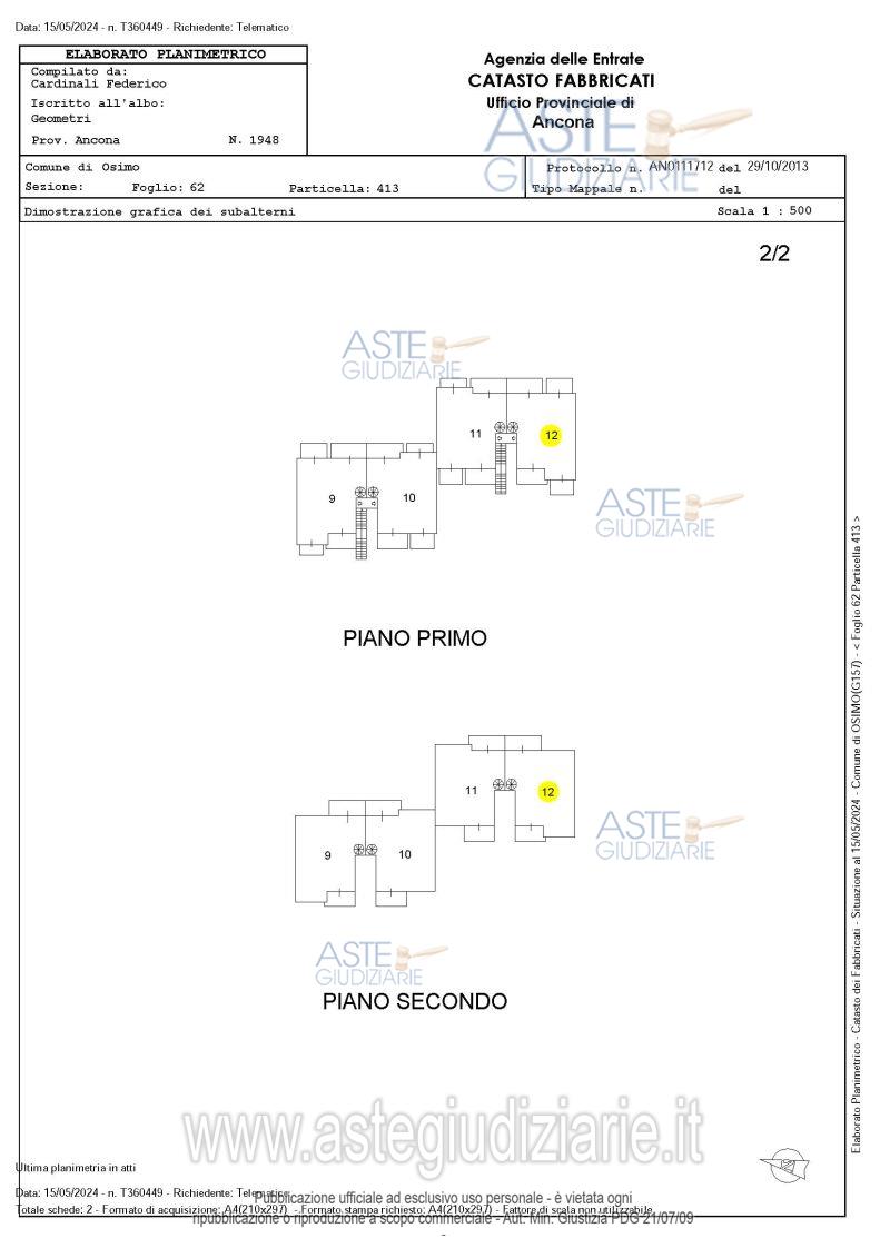 Planimetria del bene