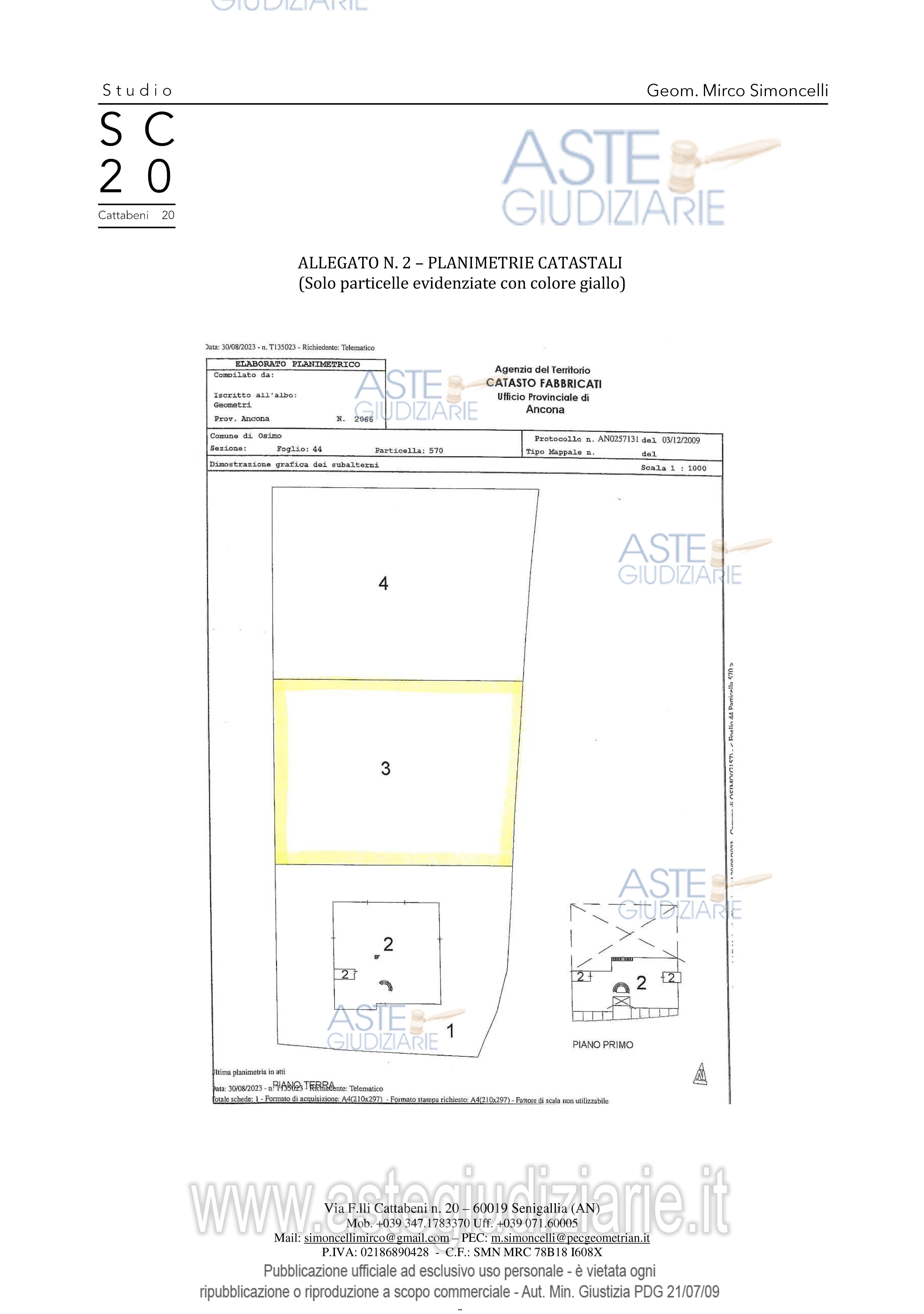 Planimetria del bene