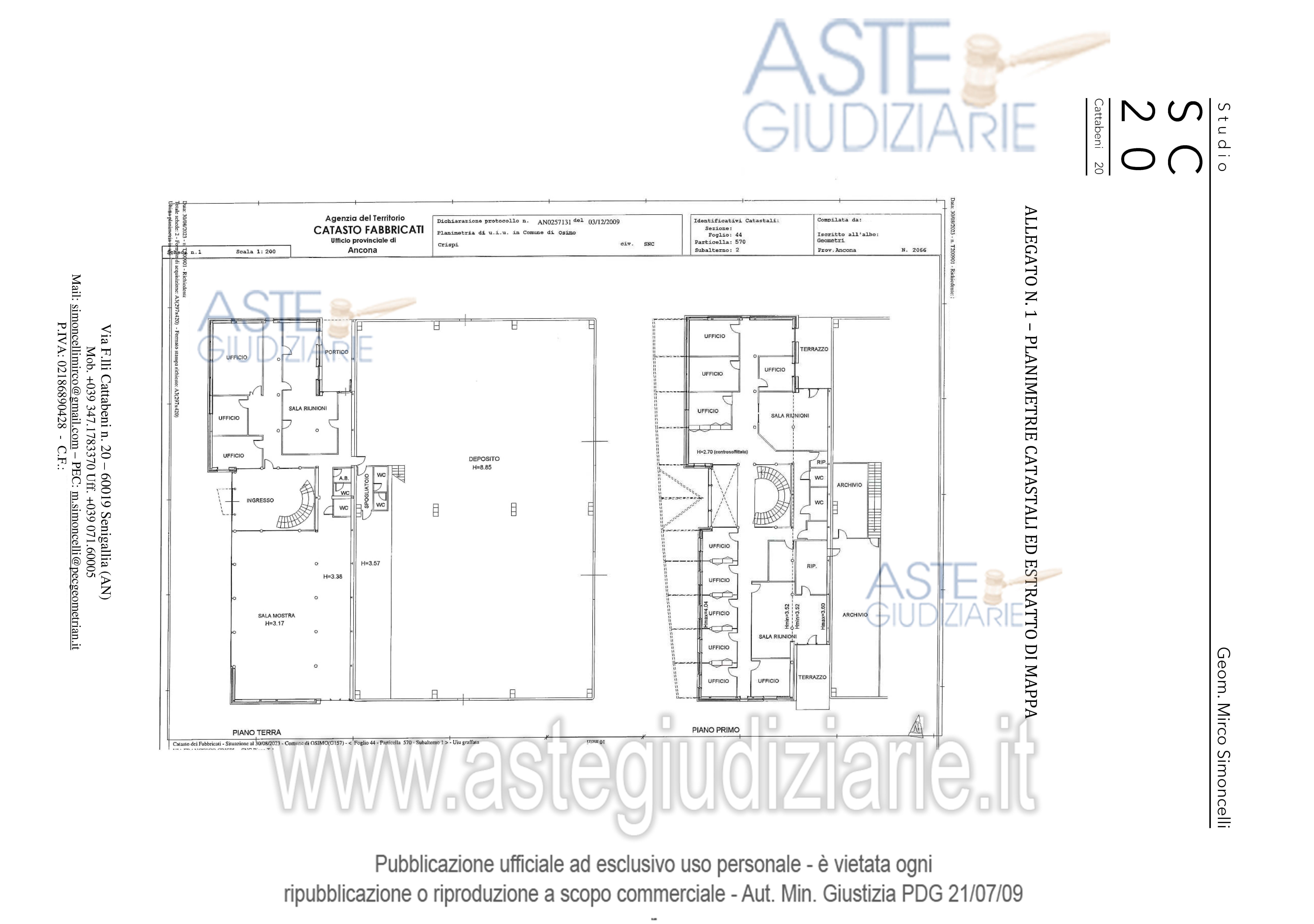 Planimetria del bene