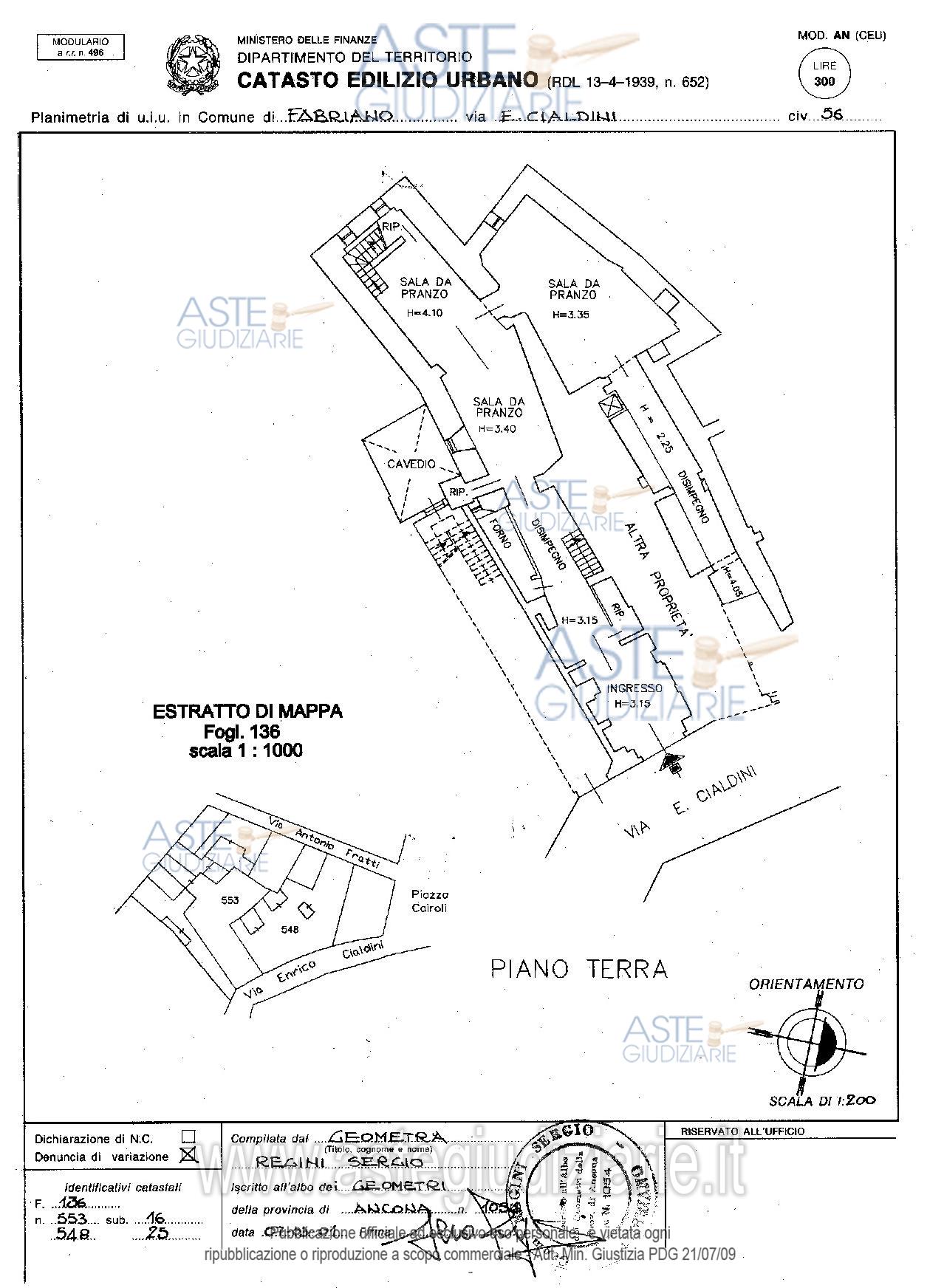Planimetria del bene