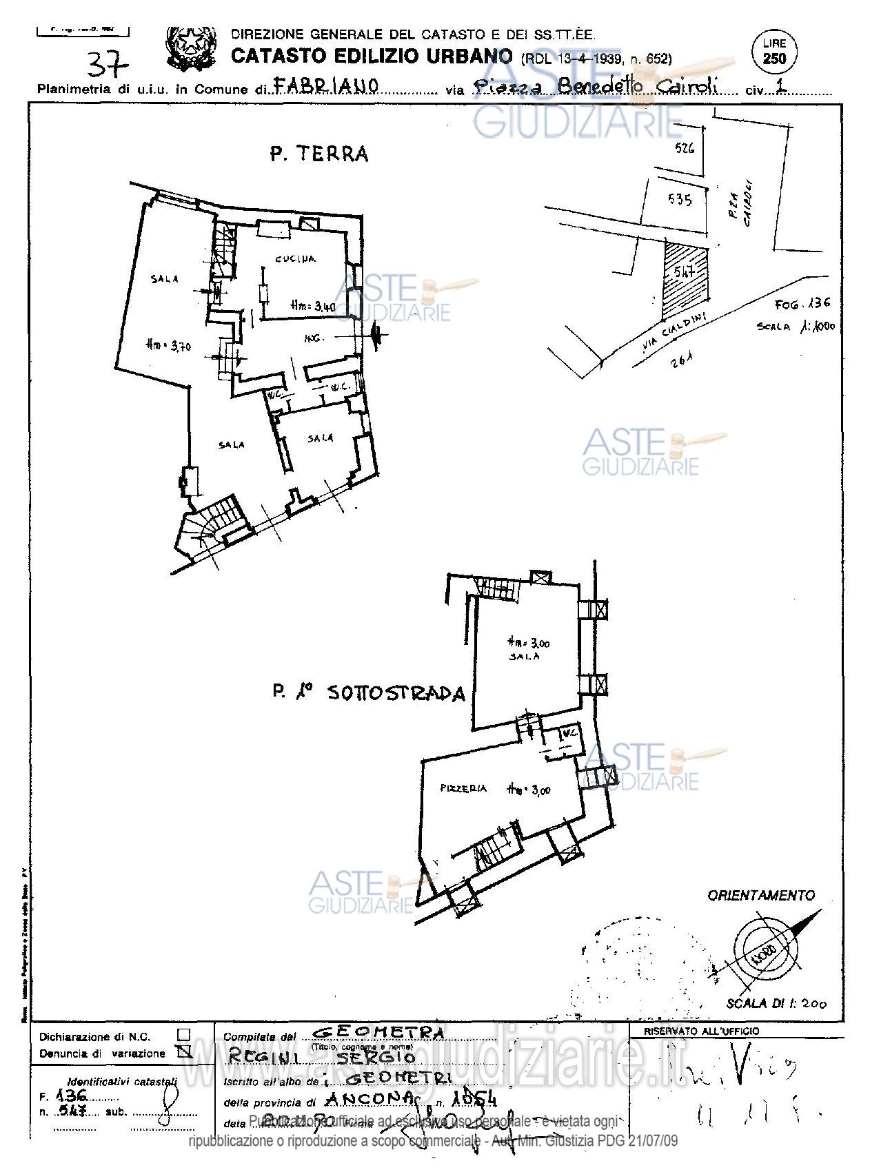 Planimetria del bene