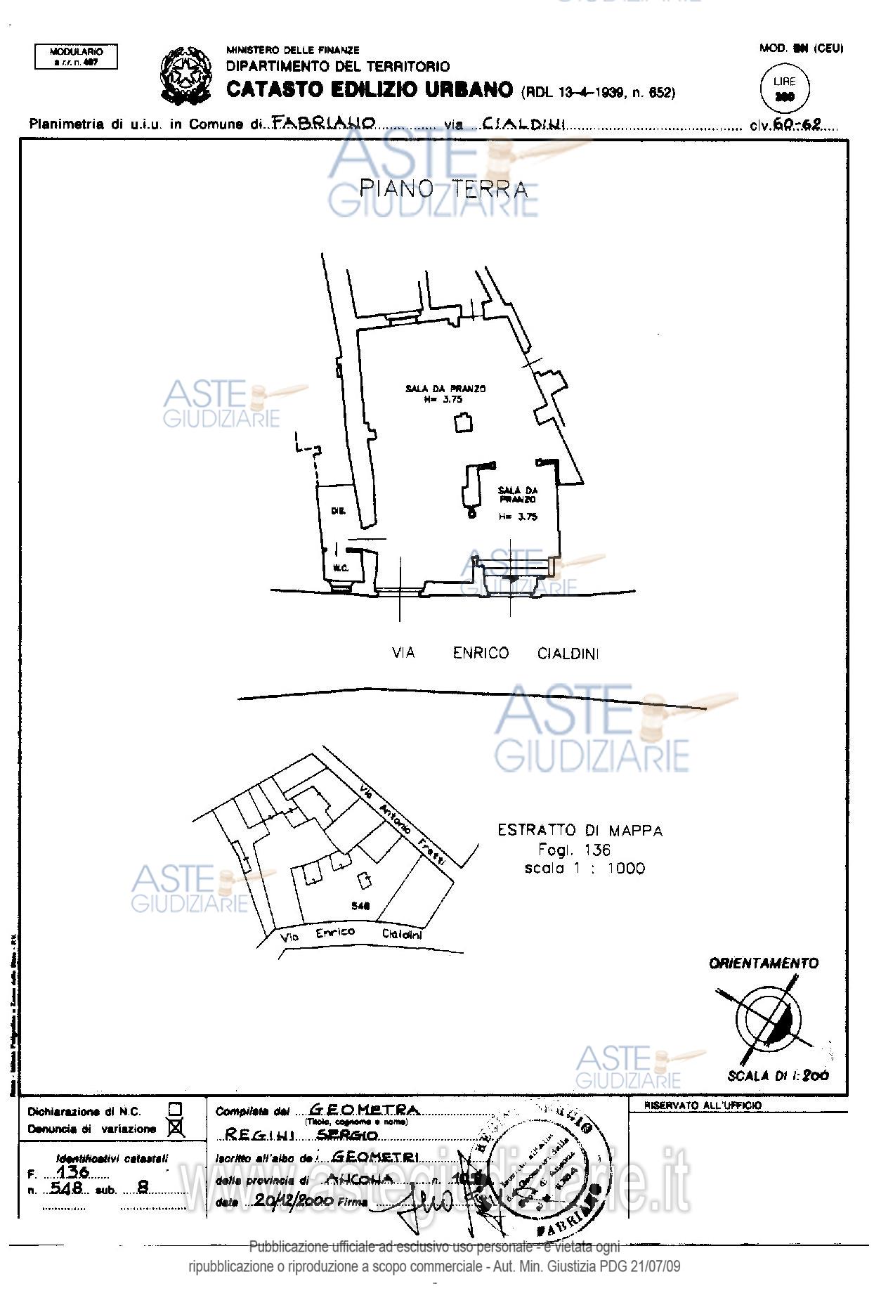 Planimetria del bene