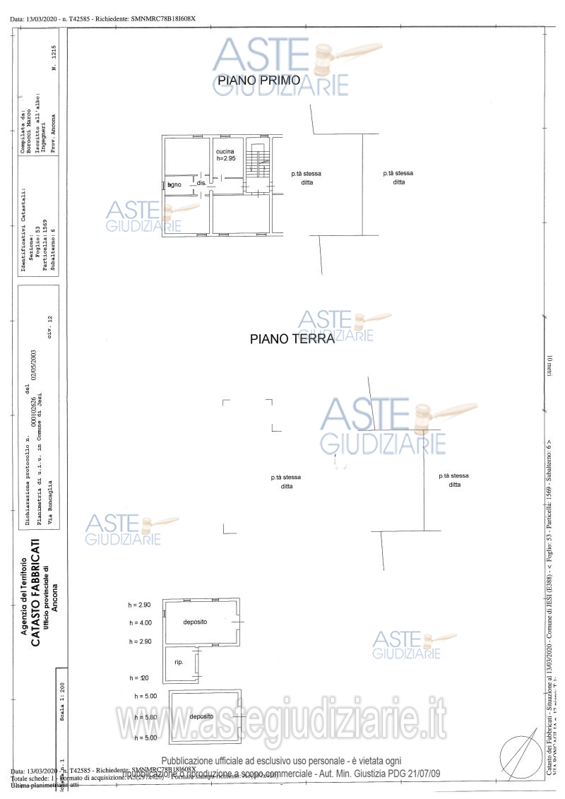 Planimetria del bene