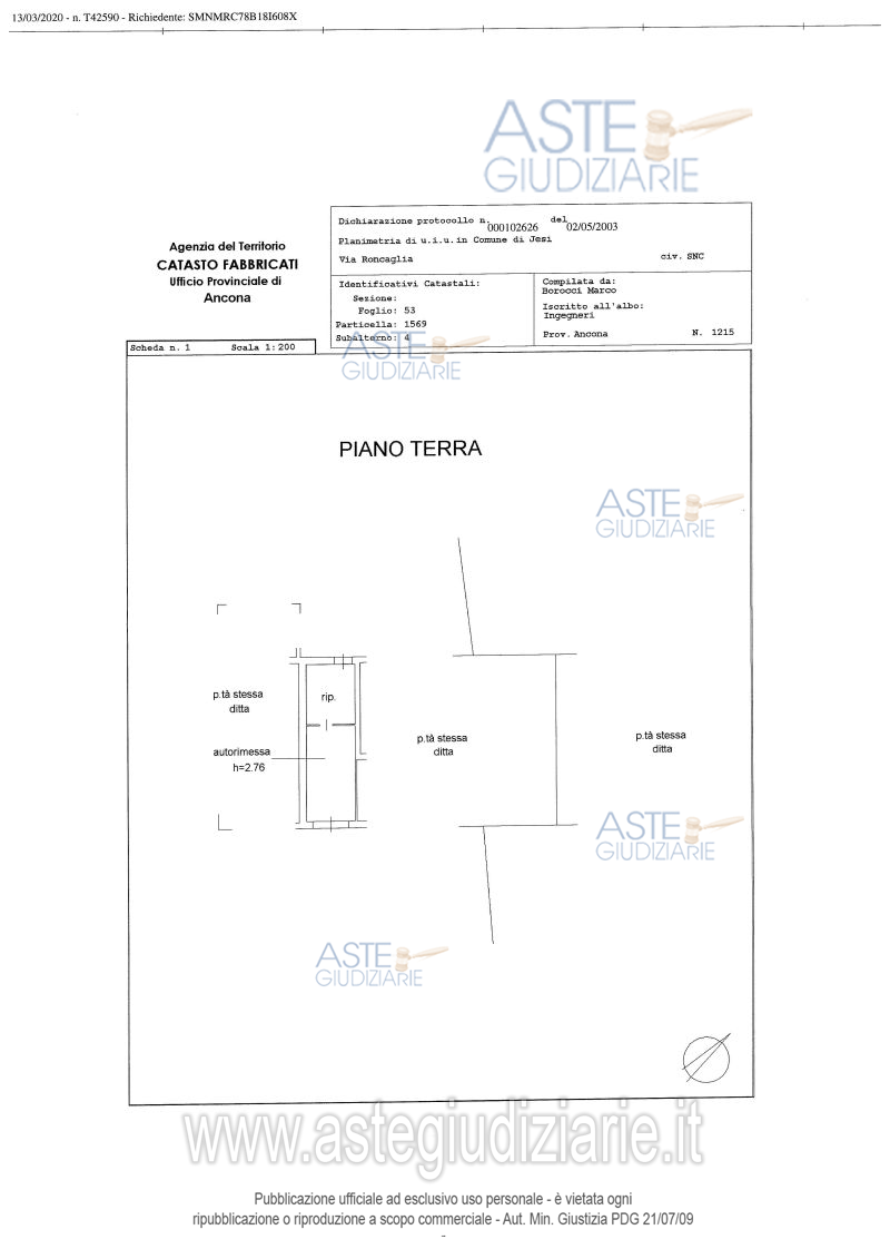 Planimetria del bene