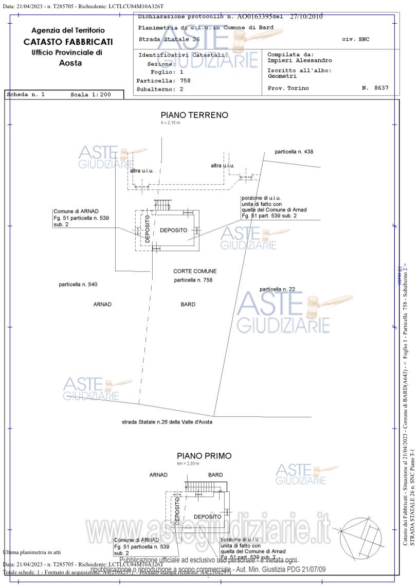 Planimetria del bene