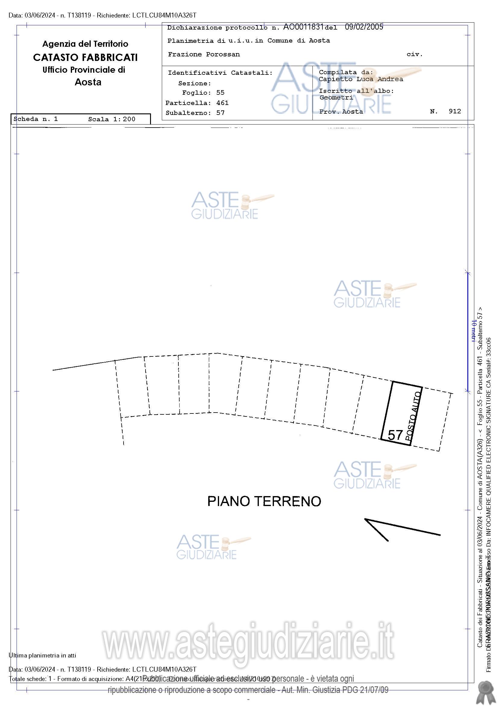 Planimetria del bene