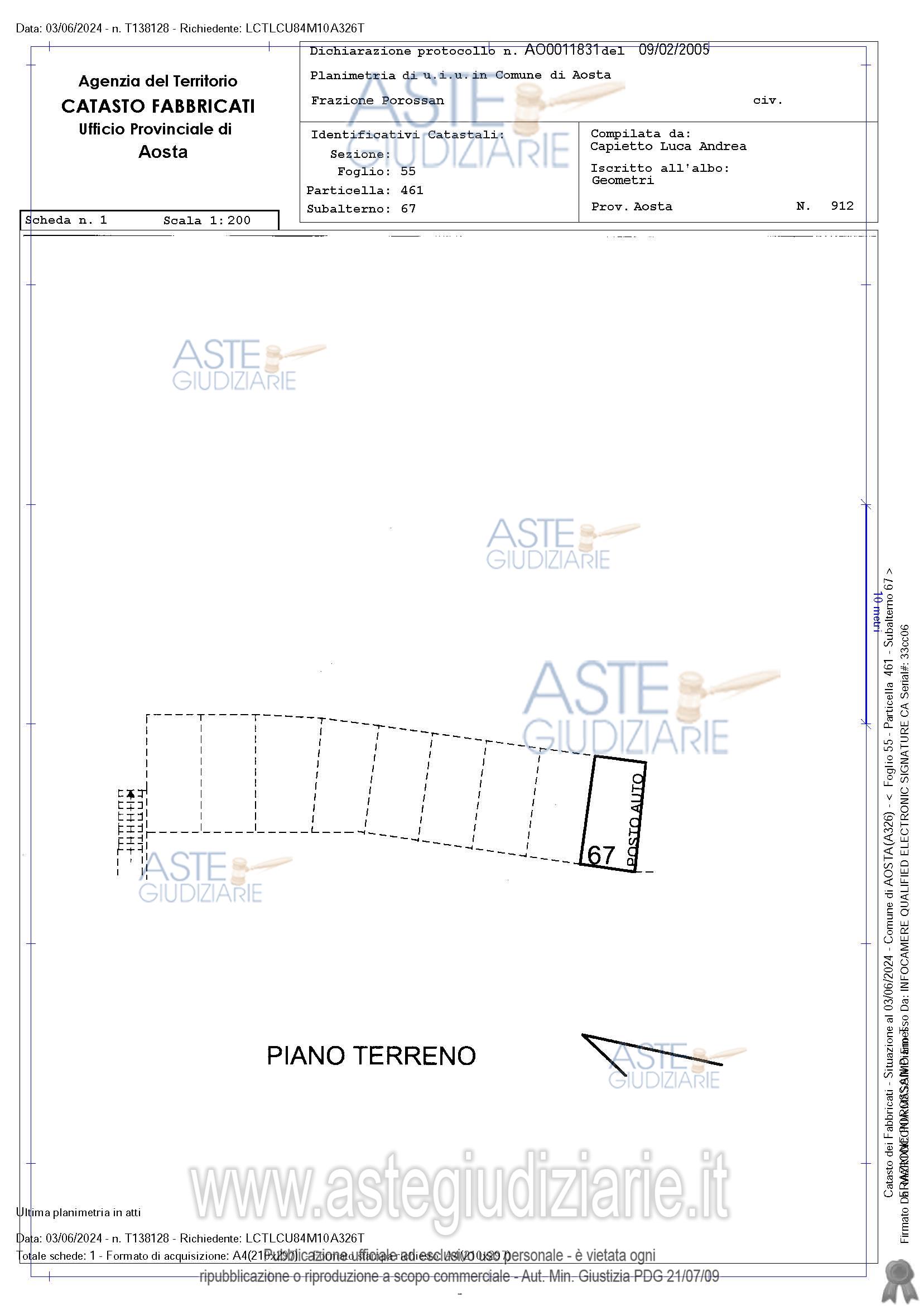 Planimetria del bene