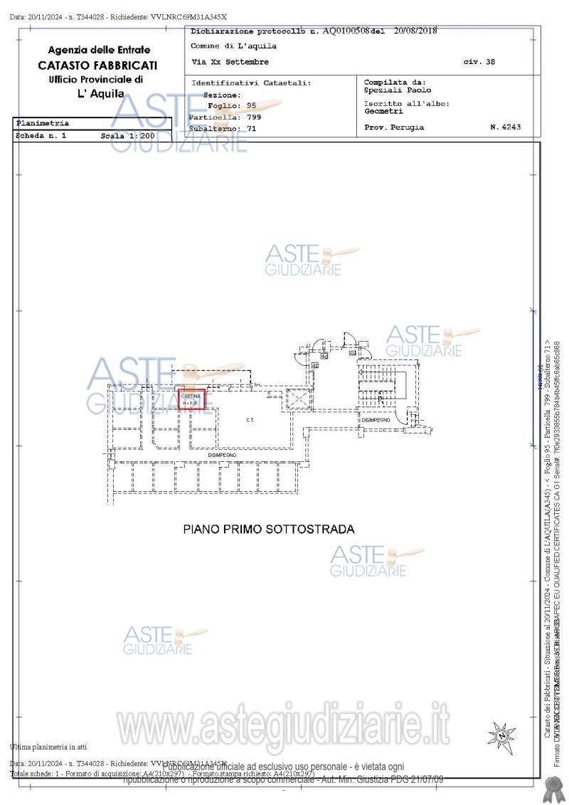Planimetria del bene