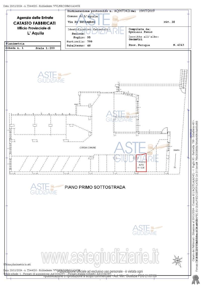 Planimetria del bene