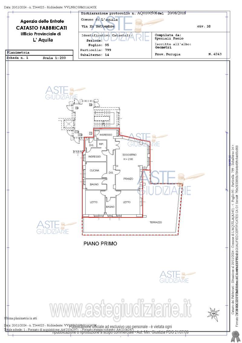 Planimetria del bene