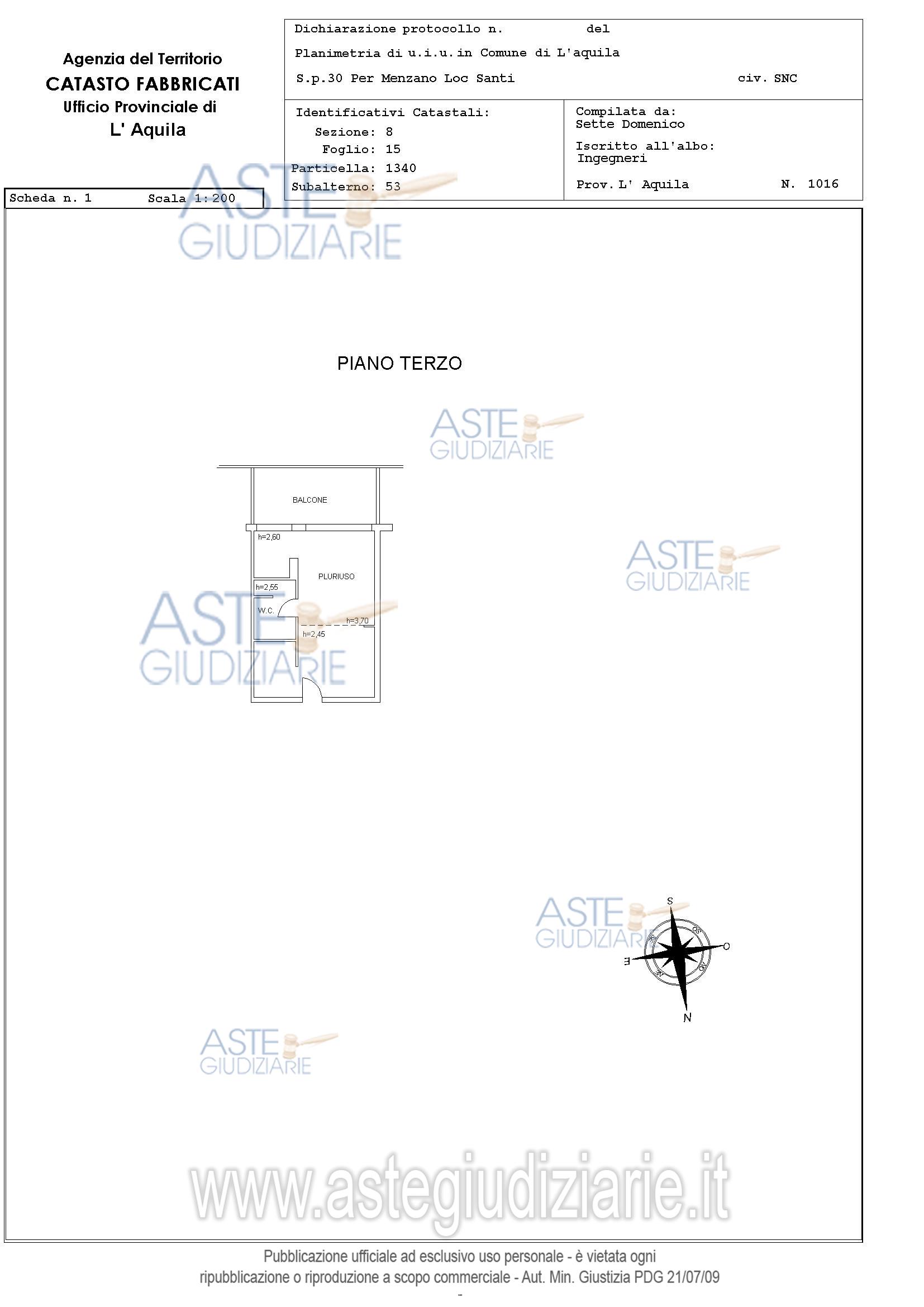 Planimetria del bene