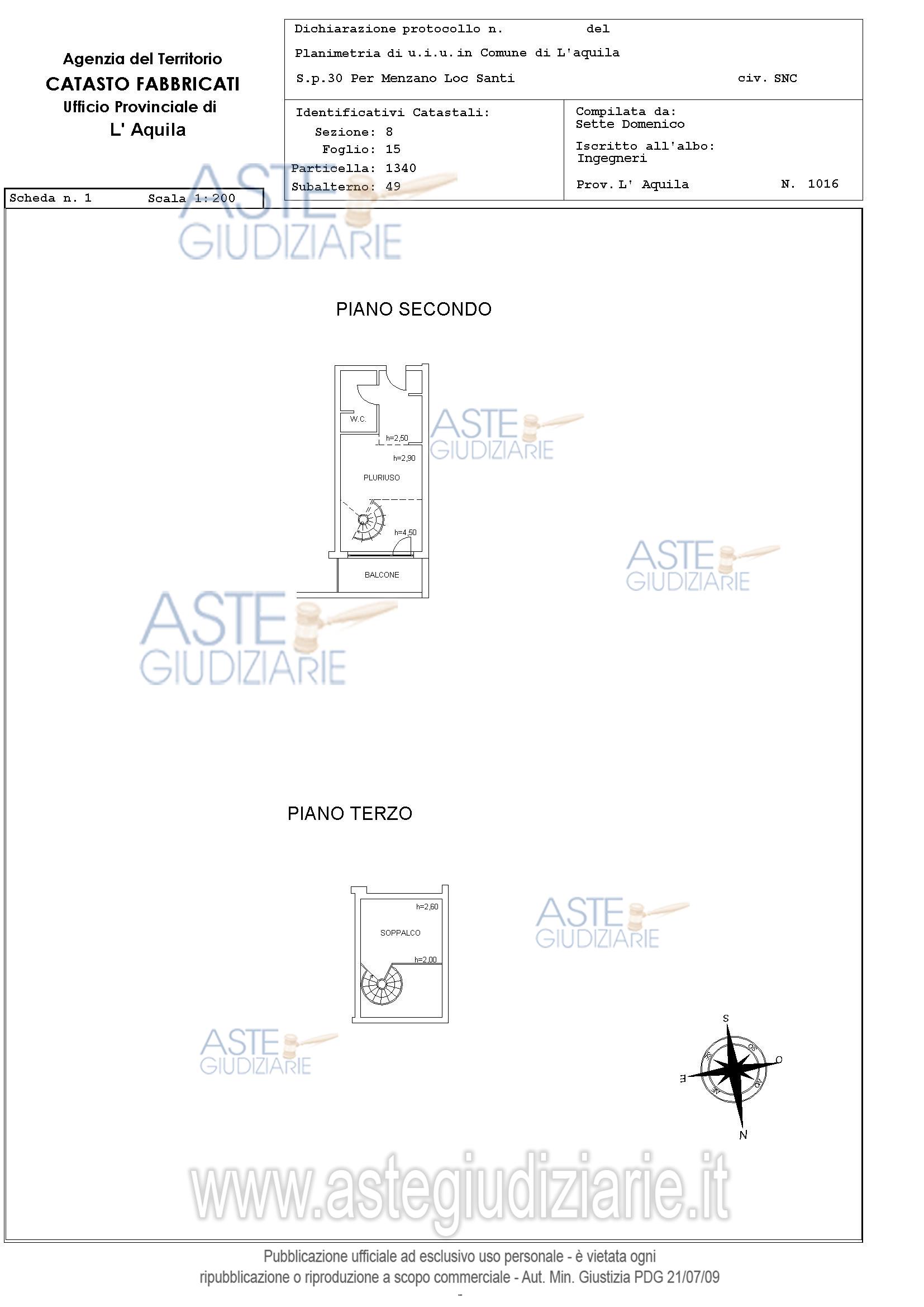 Planimetria del bene