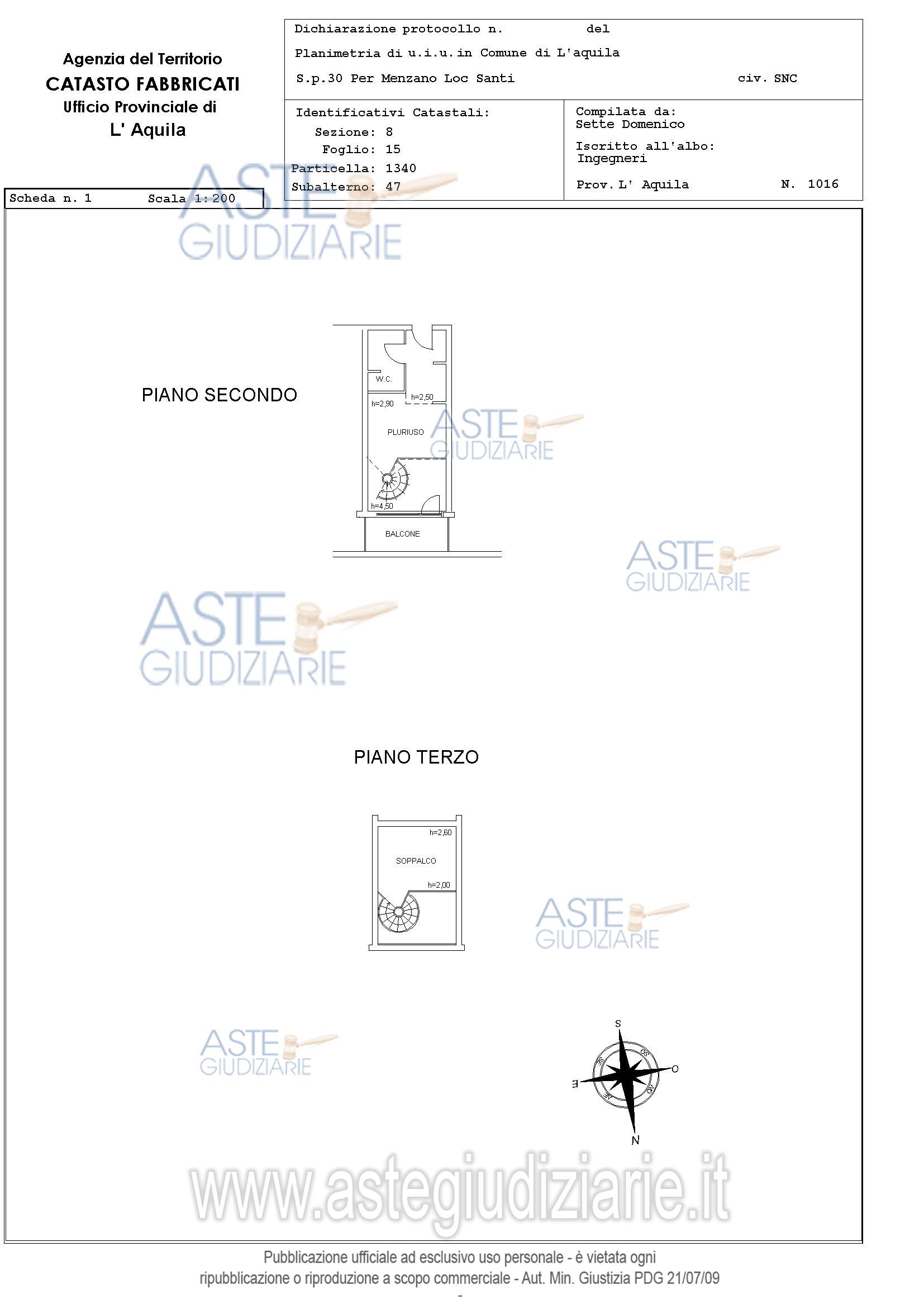 Planimetria del bene