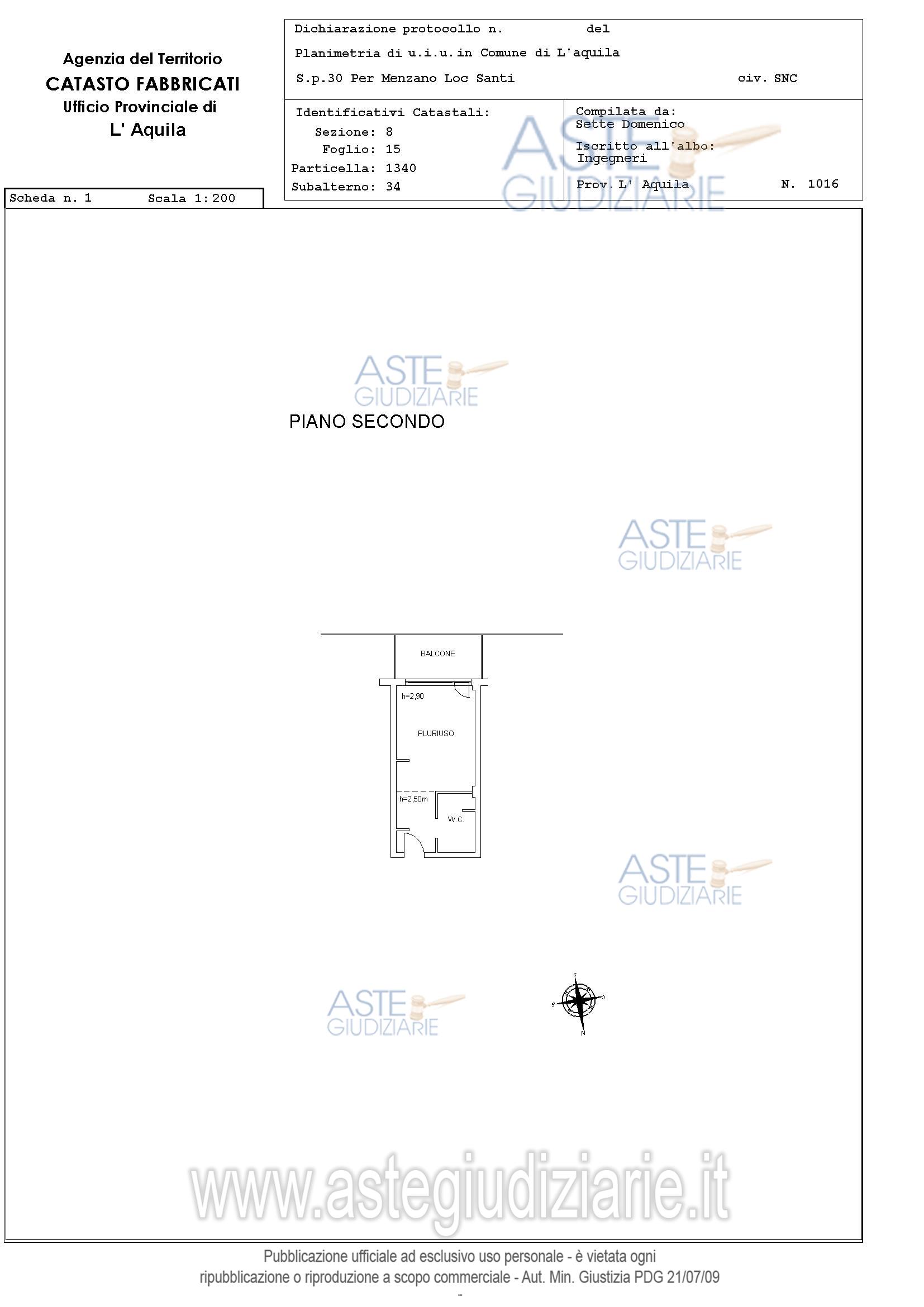 Planimetria del bene