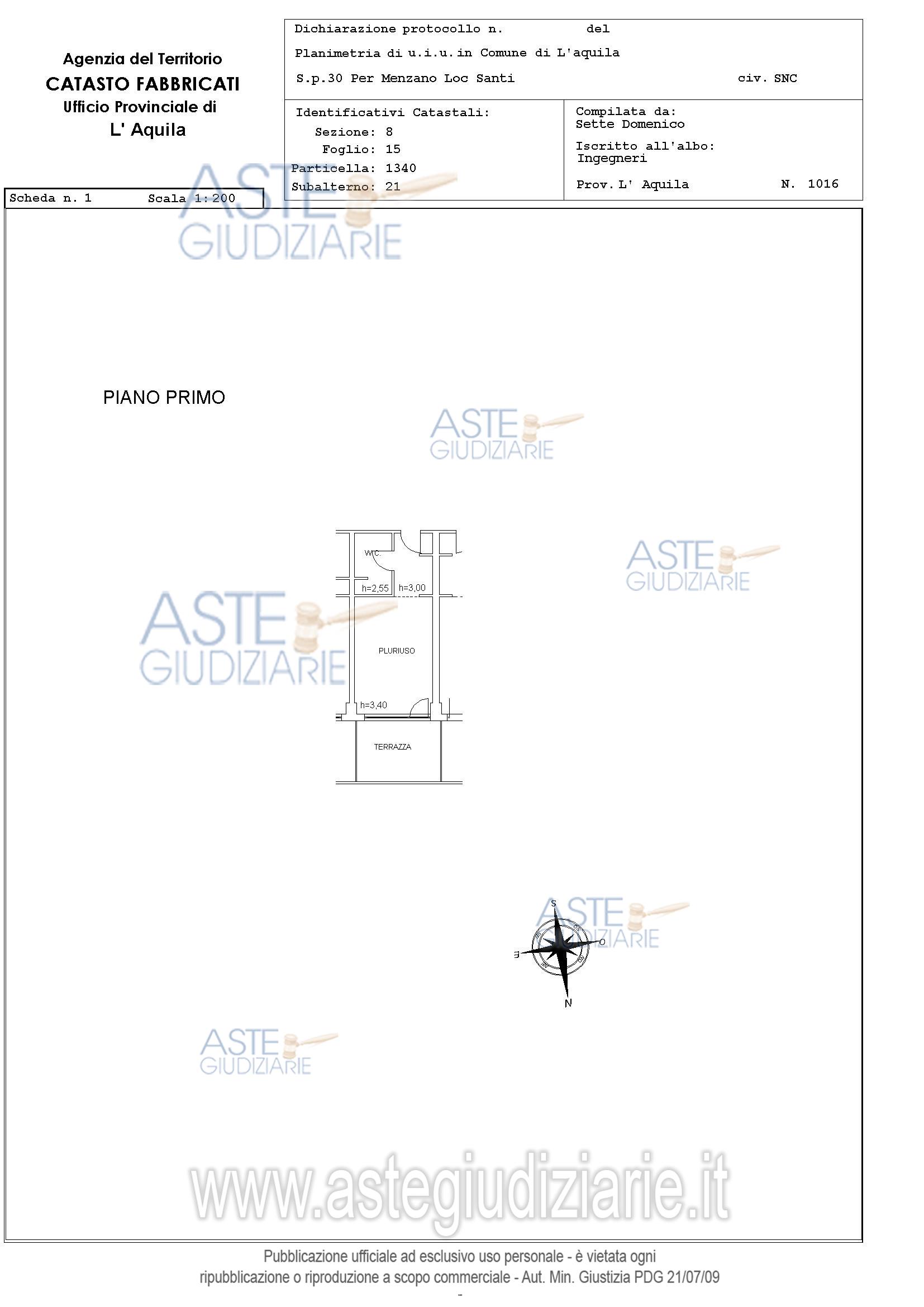 Planimetria del bene