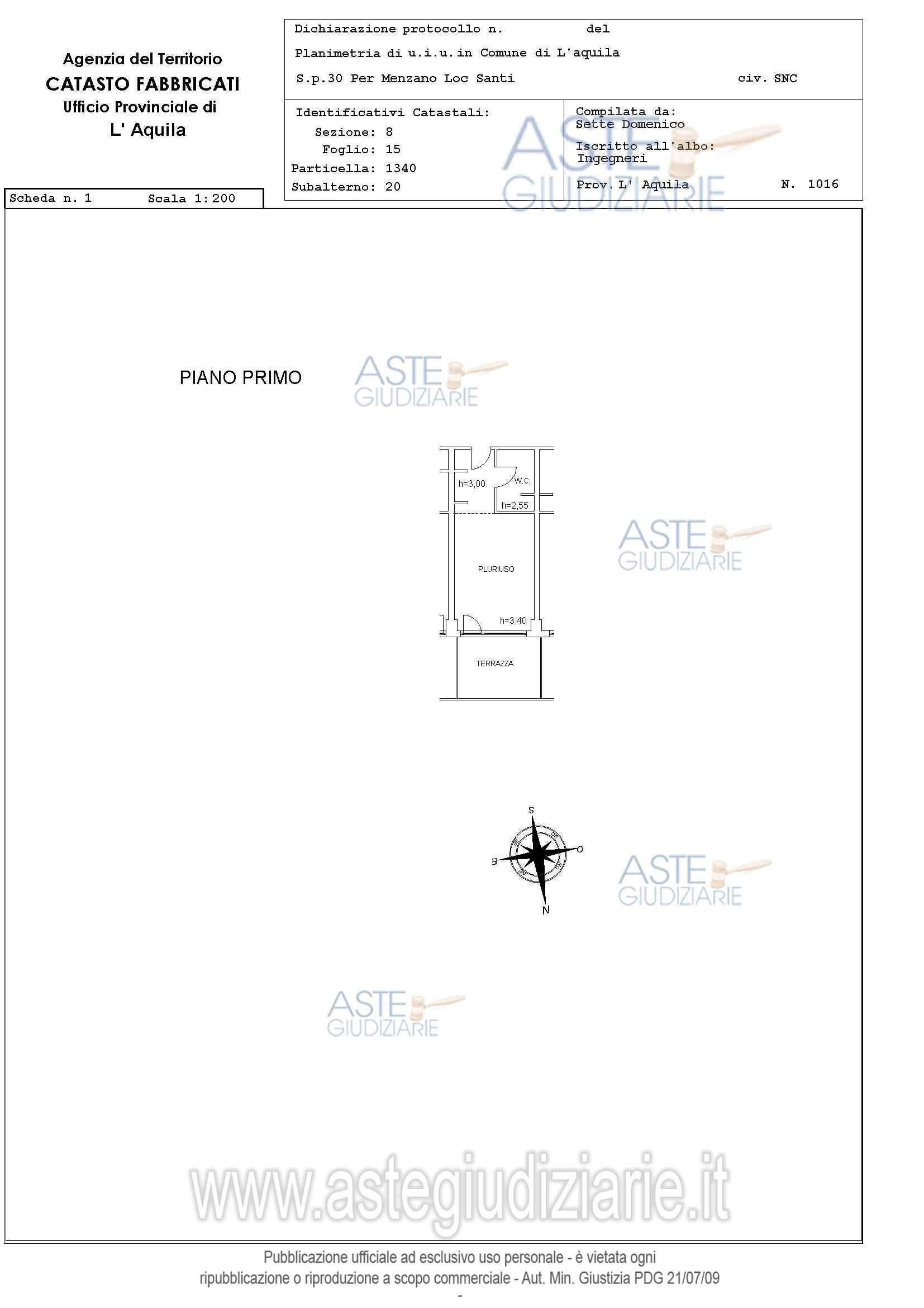Planimetria del bene