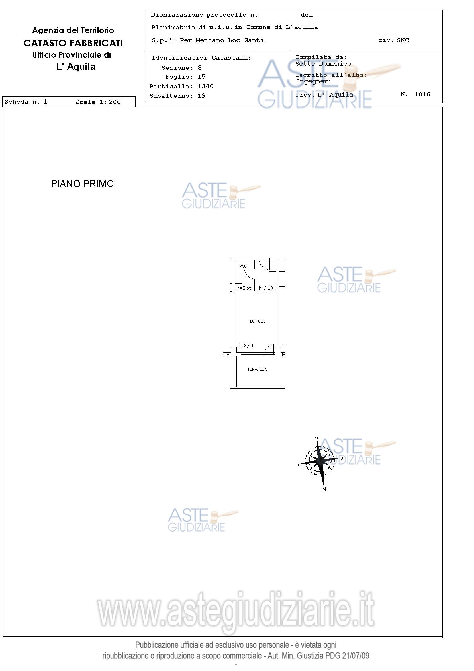 Planimetria del bene