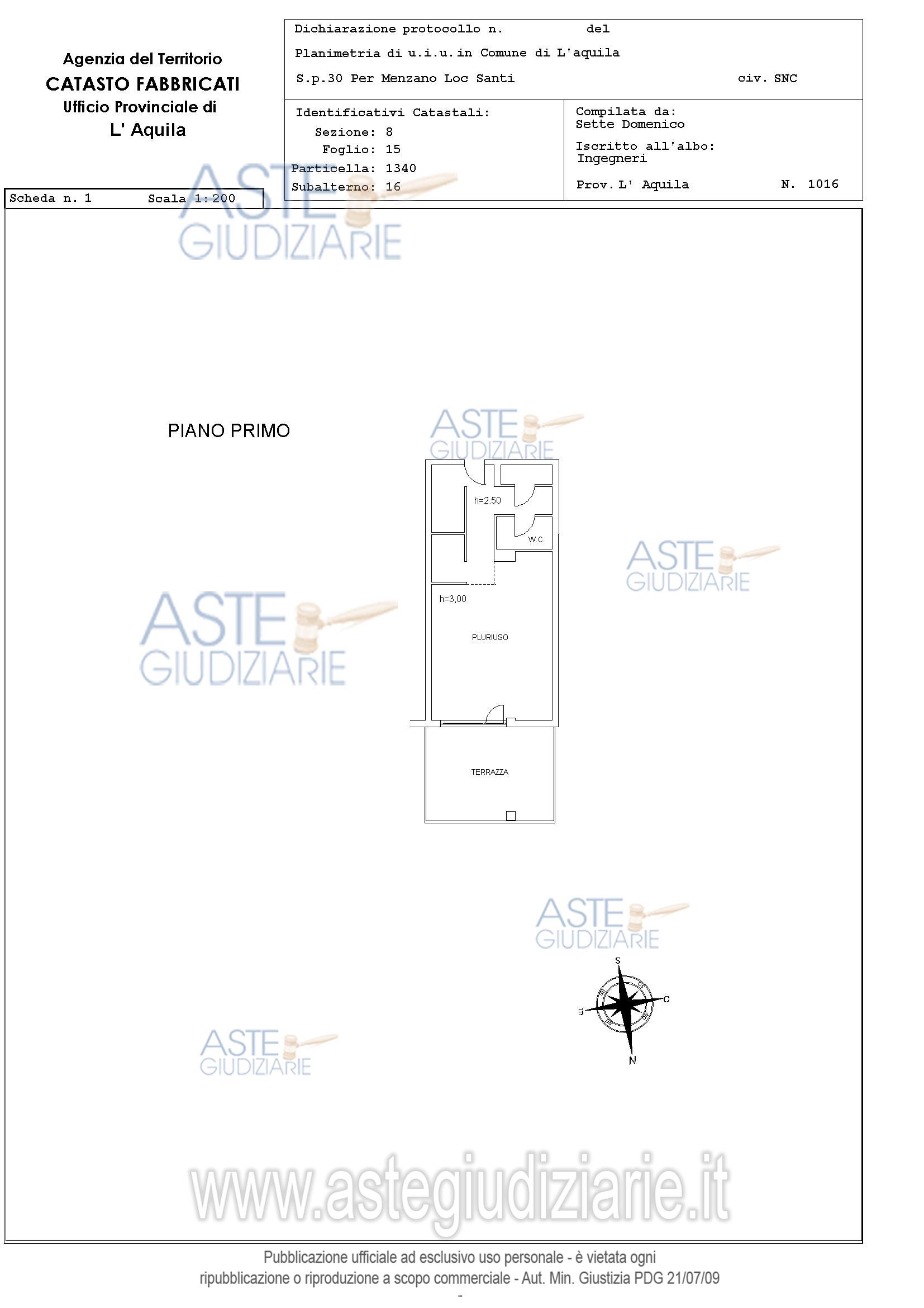 Planimetria del bene