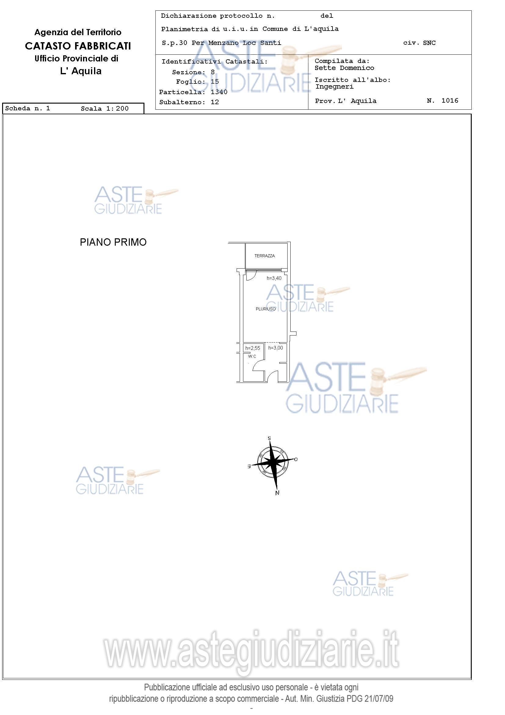 Planimetria del bene