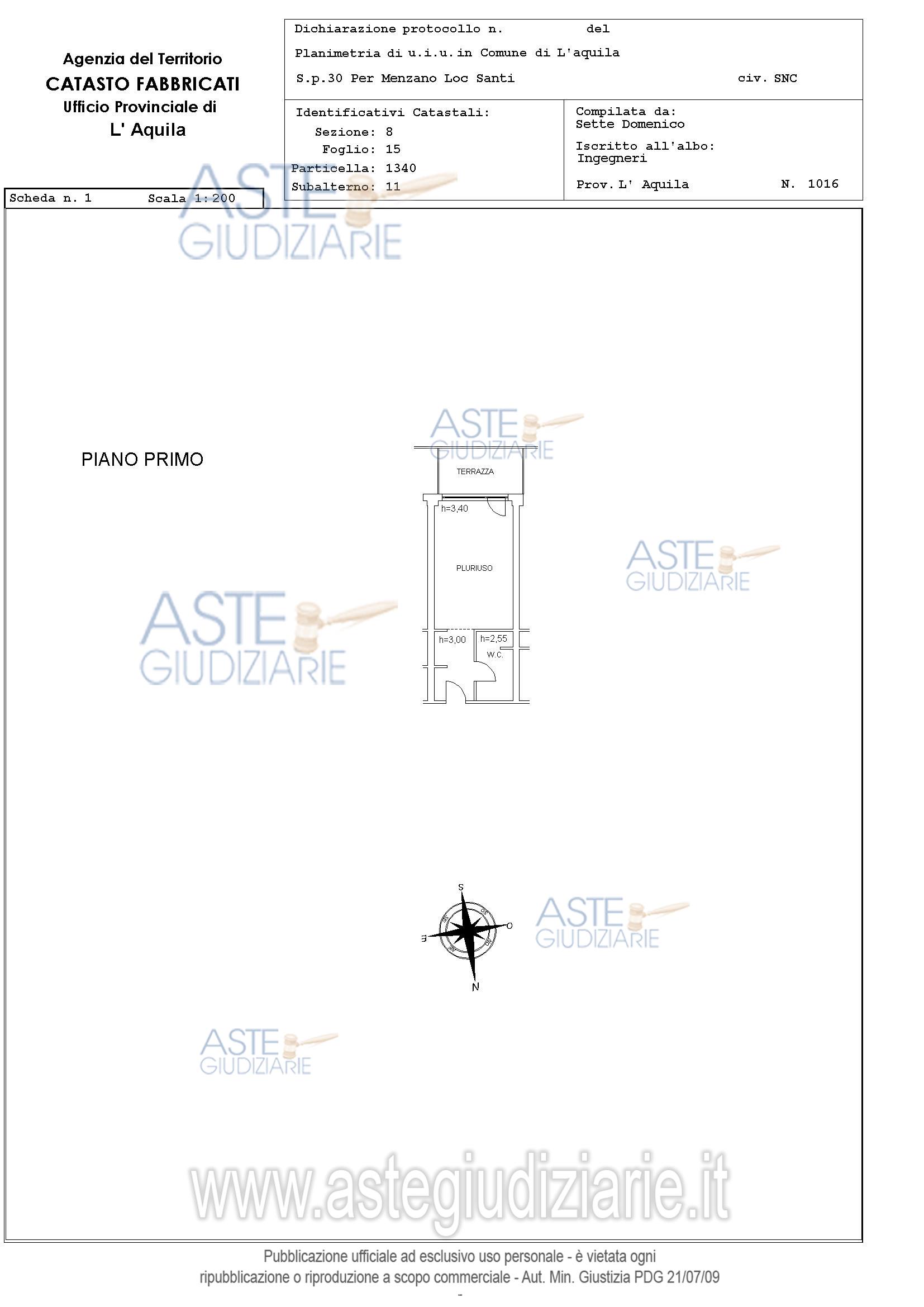 Planimetria del bene