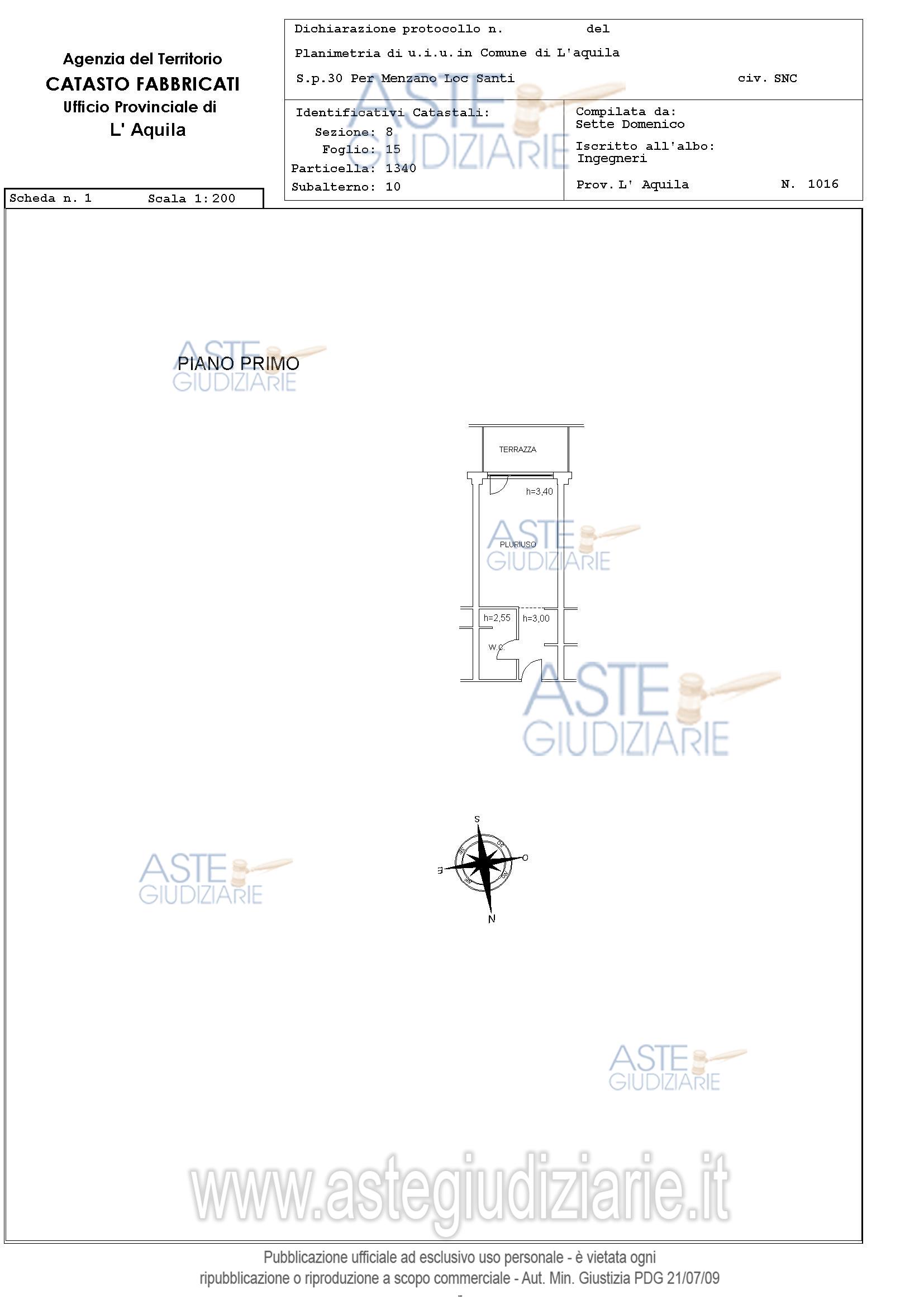 Planimetria del bene