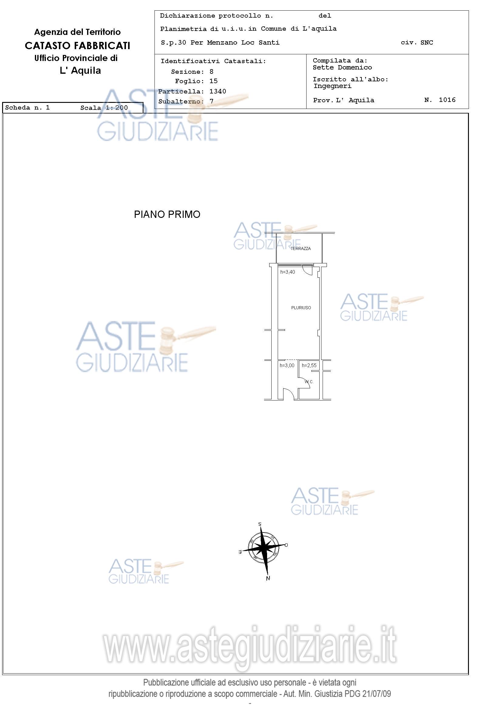 Planimetria del bene