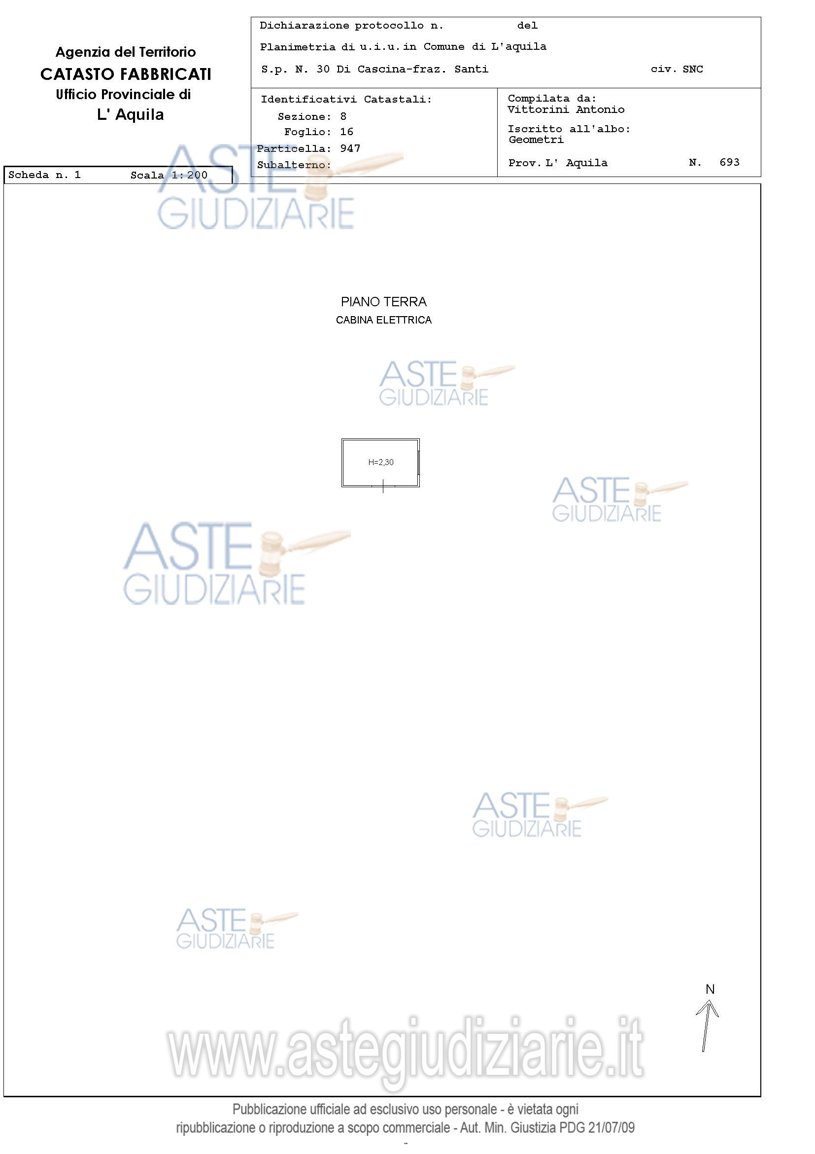 Planimetria del bene