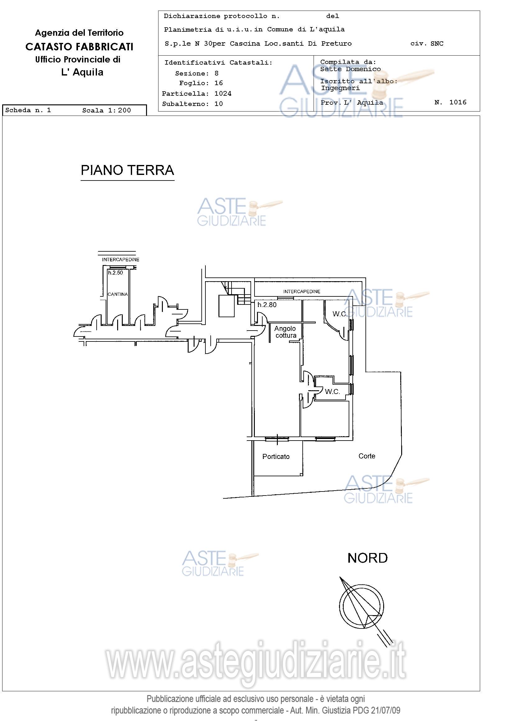 Planimetria del bene