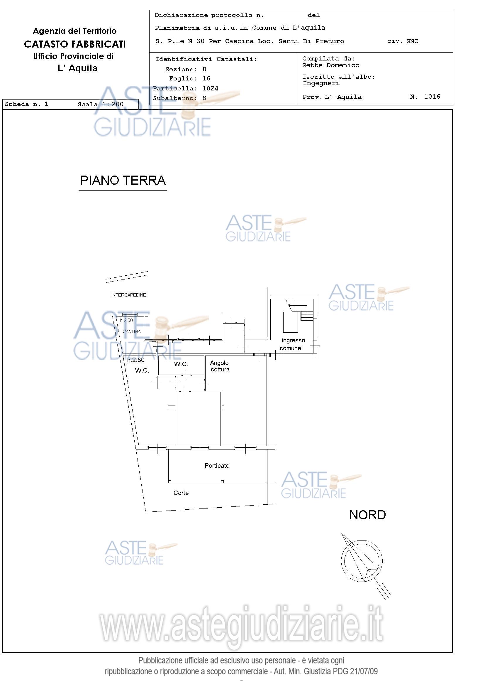 Planimetria del bene