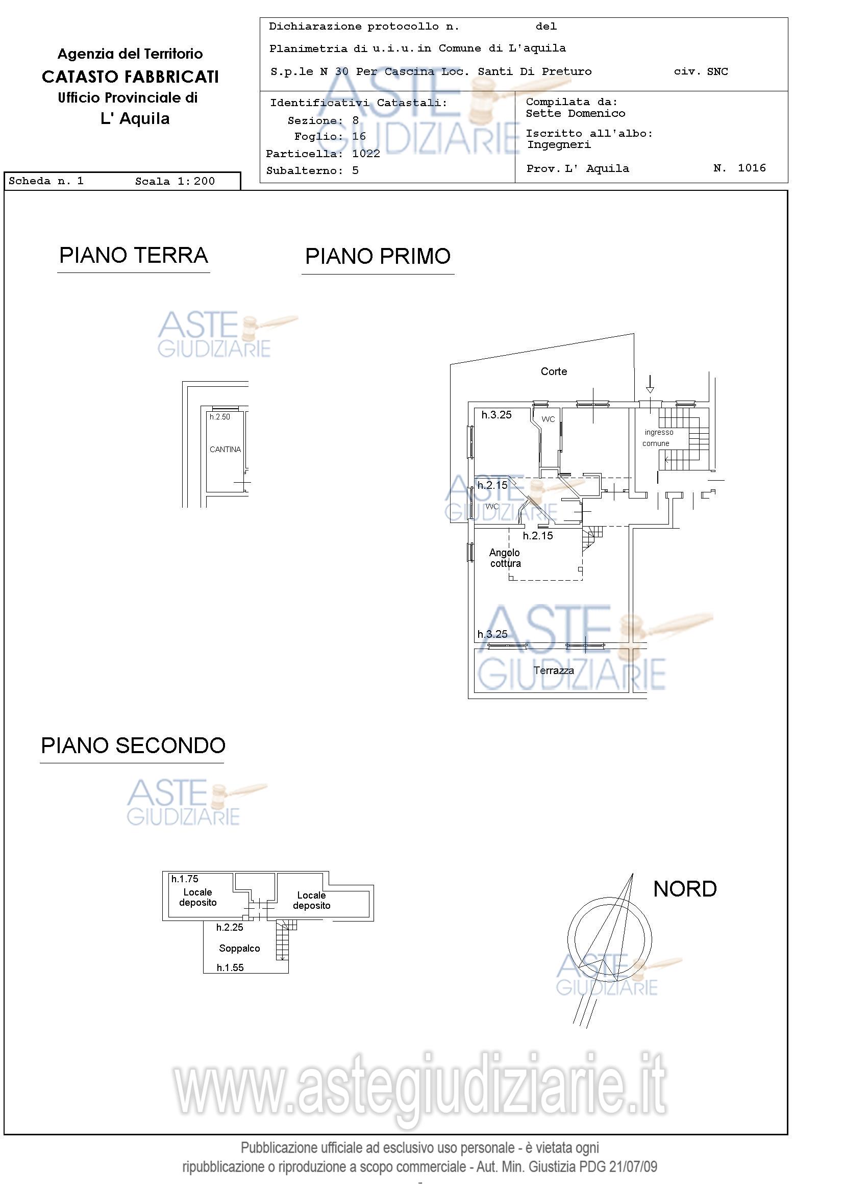 Planimetria del bene