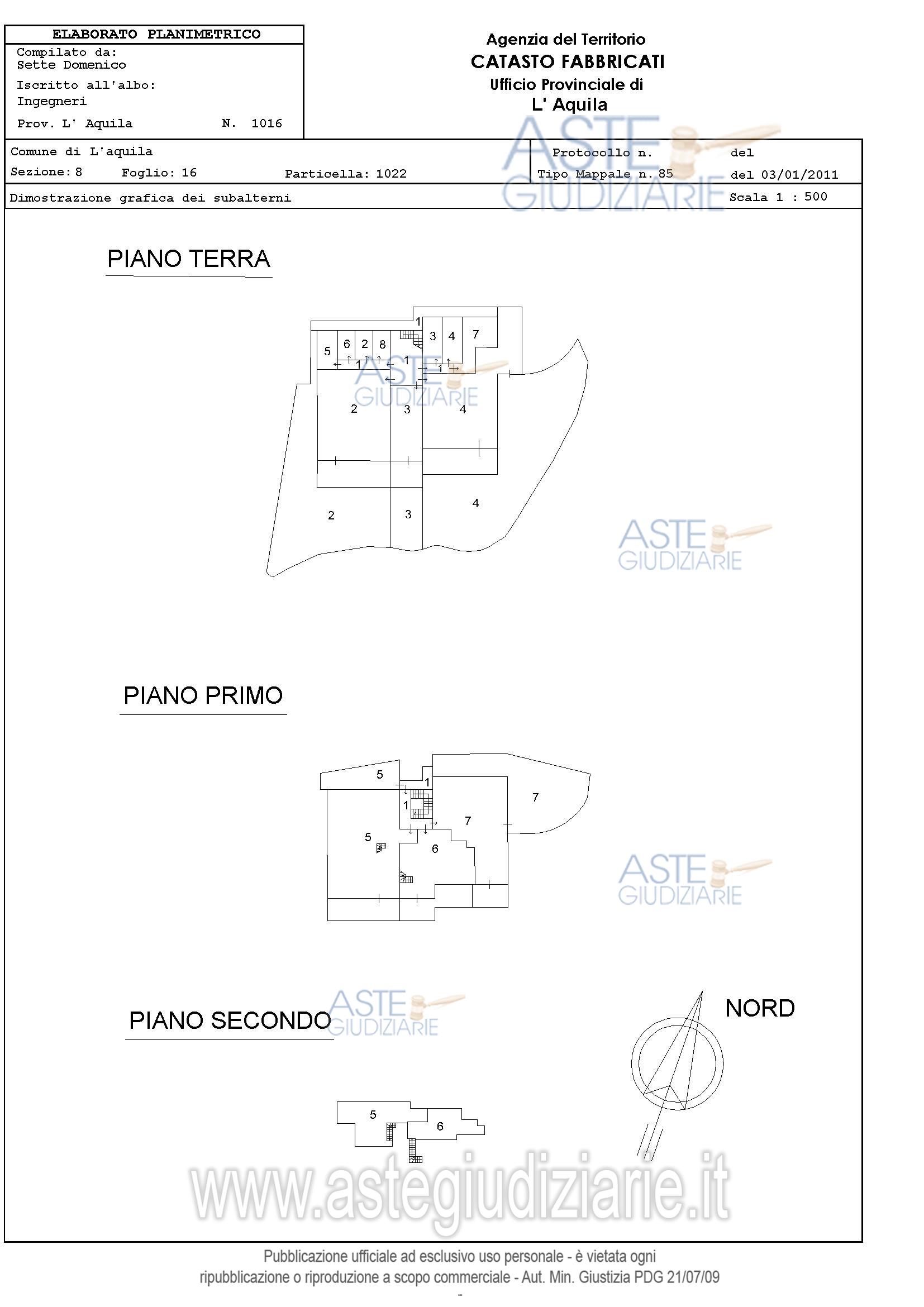 Planimetria del bene