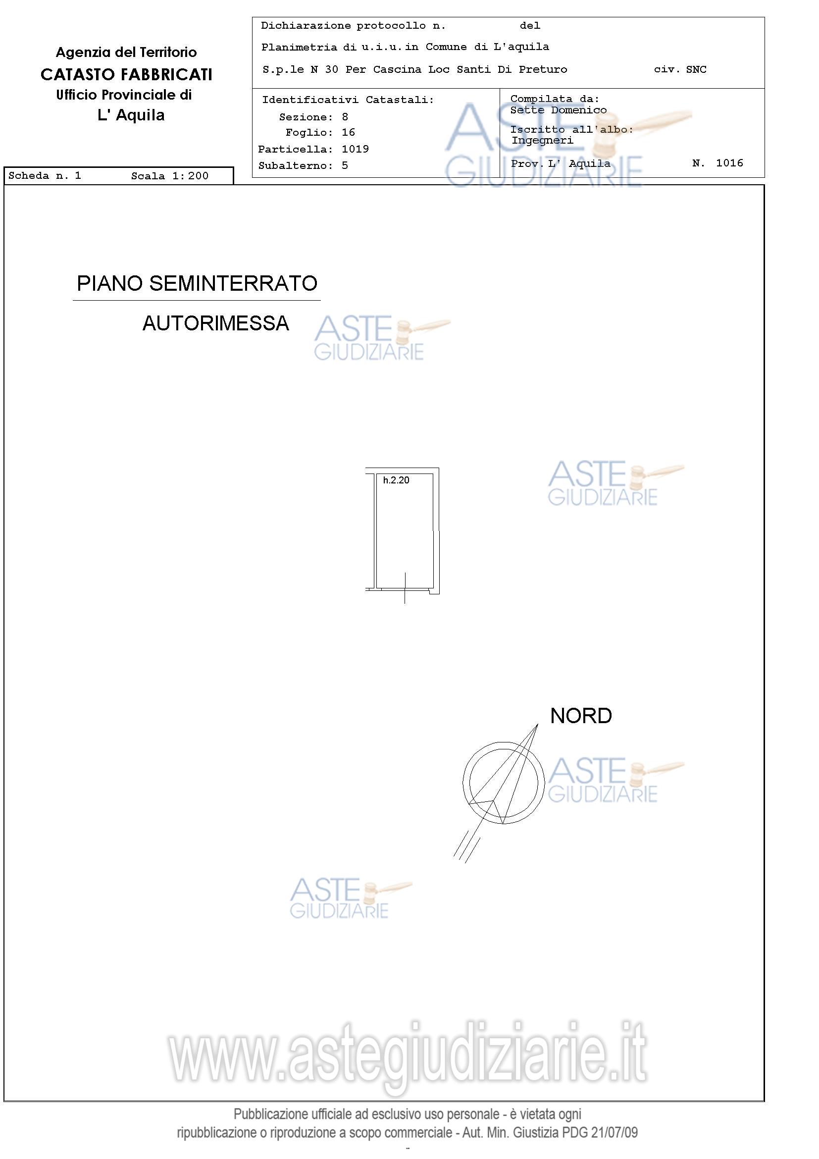 Planimetria del bene